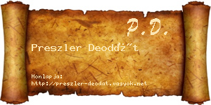 Preszler Deodát névjegykártya